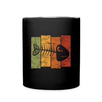 Arête de poisson pour les pêcheurs, les pêcheurs et les enfants | Poissons - Mug uni - noir - Devant