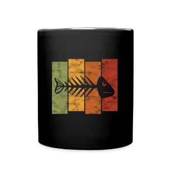 Arête de poisson pour les pêcheurs, les pêcheurs et les enfants | Poissons - Mug uni - noir - Devant