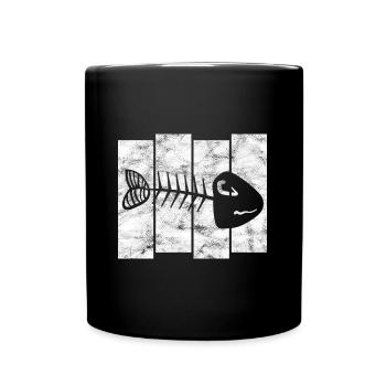 Arête de poisson pour les pêcheurs, les pêcheurs et les enfants | Poissons - Mug uni - noir - Devant