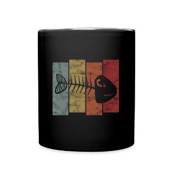 Arête de poisson pour les pêcheurs, les pêcheurs et les enfants | Poissons - Mug uni - noir - Devant