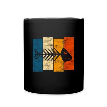 Arête de poisson pour les pêcheurs, les pêcheurs et les enfants | Poissons - Mug uni - noir - Devant