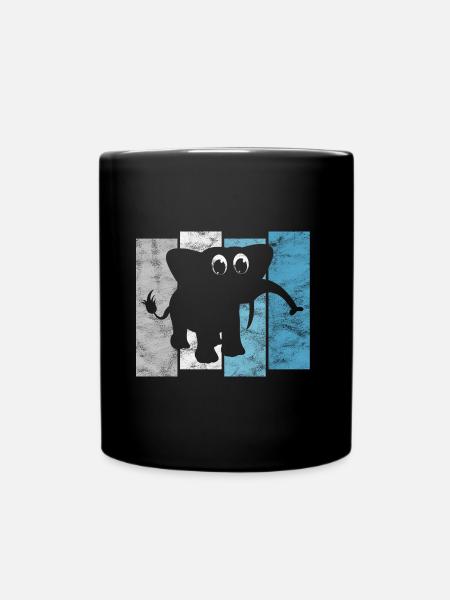 Elefanten Elefant für Kinder - Tasse einfarbig - Schwarz
