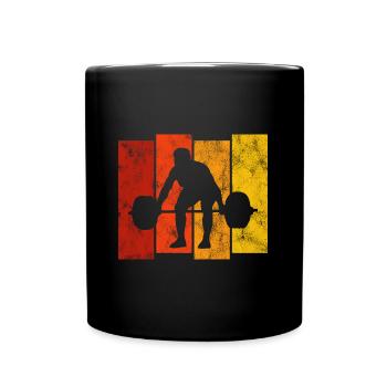 Bodybuilding Bodybuilder GYM Fitnessstudio Retro - Tasse einfarbig - Schwarz - Vorne
