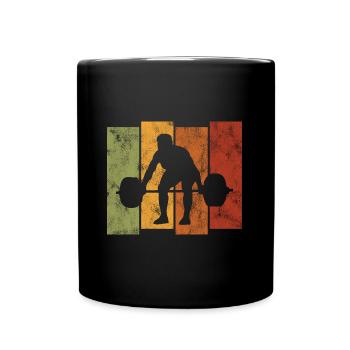 Bodybuilding Bodybuilder GYM Fitnessstudio Retro - Tasse einfarbig - Schwarz - Vorne