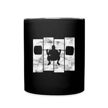 Bodybuilder Bodybuilding GYM Fitness Retro - Full Colour Mug - black - Front
