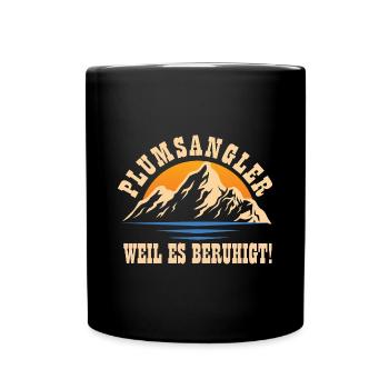 Angeln - Tasse einfarbig - Schwarz - Vorne