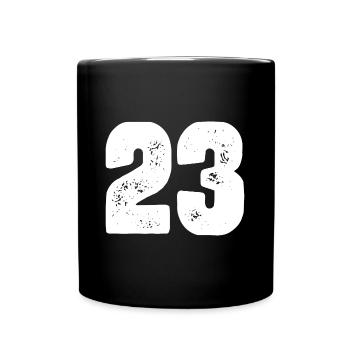 23 Maillot numéro - Mug uni - noir - Devant