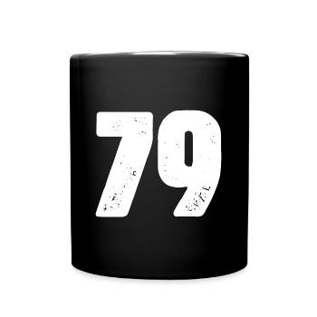 79 Zahl Trikot - Tasse einfarbig - Schwarz - Vorne
