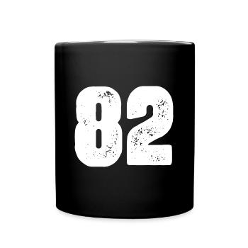 82 Zahl Trikot - Tasse einfarbig - Schwarz - Vorne