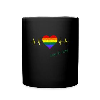 Pride LGBTQ Herz - Tasse einfarbig - Schwarz - Vorne
