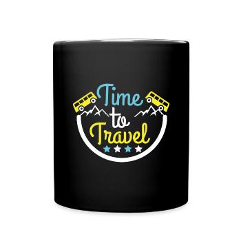 Travel, Travel, Vacation, Vacation, Traveling - Full Colour Mug - black - Front