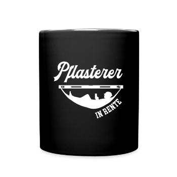 Pflasterer in Rente Ruhestand Steinsetzer Rentner - Tasse einfarbig - Schwarz - Vorne