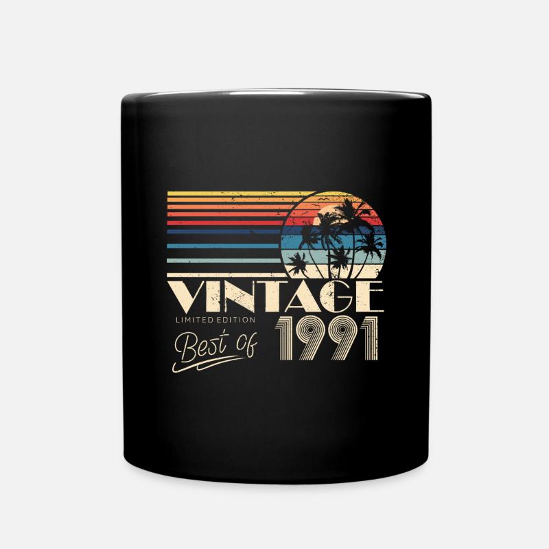 1991 Vintage anniversaire rétro Vintage cadeau - Mug uni - noir