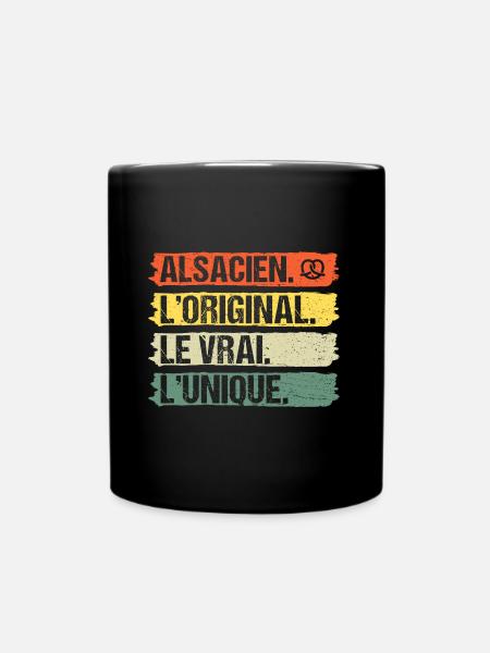 Alsacien l' original humour Alsace cadeau vintage - Mug uni - noir