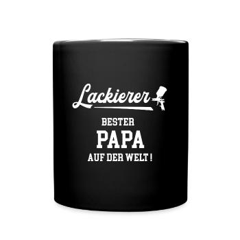 Lackierer Bester Papa Maler Vatertag Geburtstag - Tasse einfarbig - Schwarz - Vorne