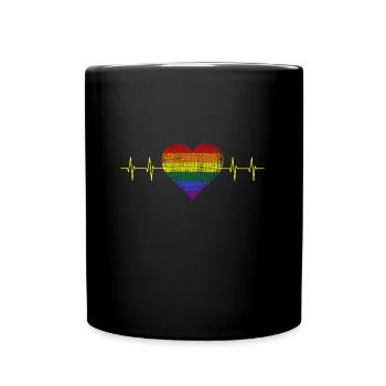 LGBT -Regenbogen - Pride - Tasse einfarbig - Schwarz - Vorne