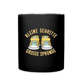 Kita Abgänger Kleine Schritte Schulkind - Tasse einfarbig - Schwarz - Vorne