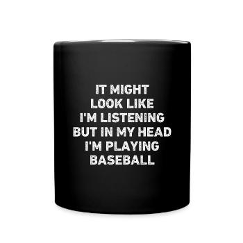 Baseball Player Funny - Full Colour Mug - black - Front