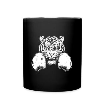 Tiger Boxer Kampfsport MMA - Tasse einfarbig - Schwarz - Vorne