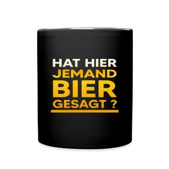 Bier Bierologe Männertag - Tasse einfarbig - Schwarz - Vorne