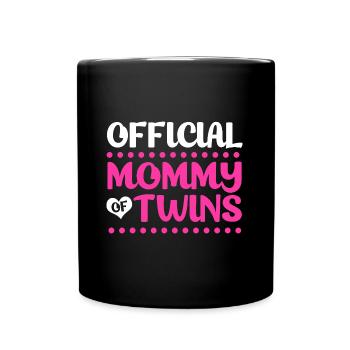 Zwilling Mutter Zwillinge Mama Geschenk - Tasse einfarbig - Schwarz - Vorne