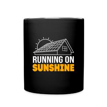 Solar Sustainability Renewable energies - Full Colour Mug - black - Front