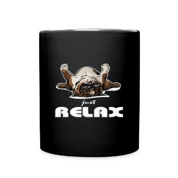 ENGLISH BULLDOG just relax bulldog Wilsigns dog - Full Colour Mug - black - Front