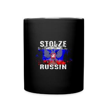 Russland "Stolze Russin" - Tasse einfarbig - Schwarz - Vorne