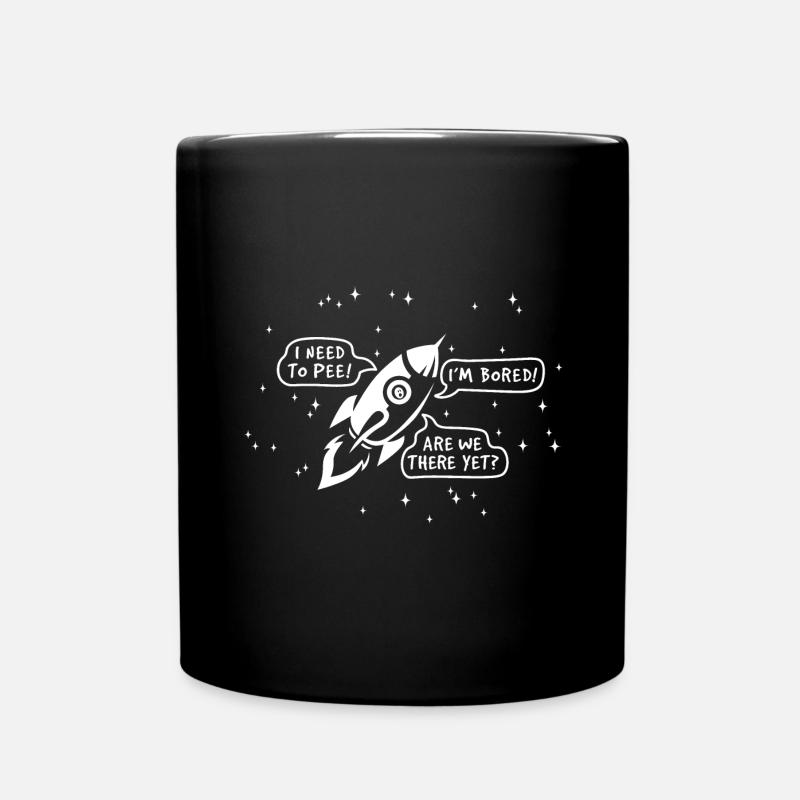Weltraum Rakete - Tasse einfarbig - Schwarz