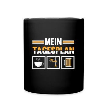 Fräser Zerspanungsmechaniker Tagesplan - Tasse einfarbig - Schwarz - Vorne