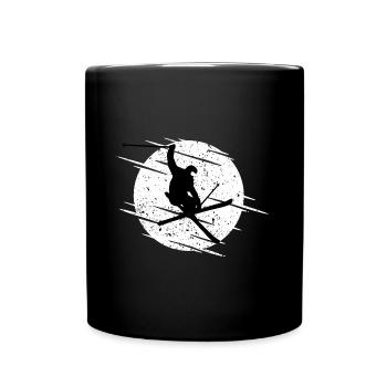 Skifahrer - Tasse einfarbig - Schwarz - Vorne
