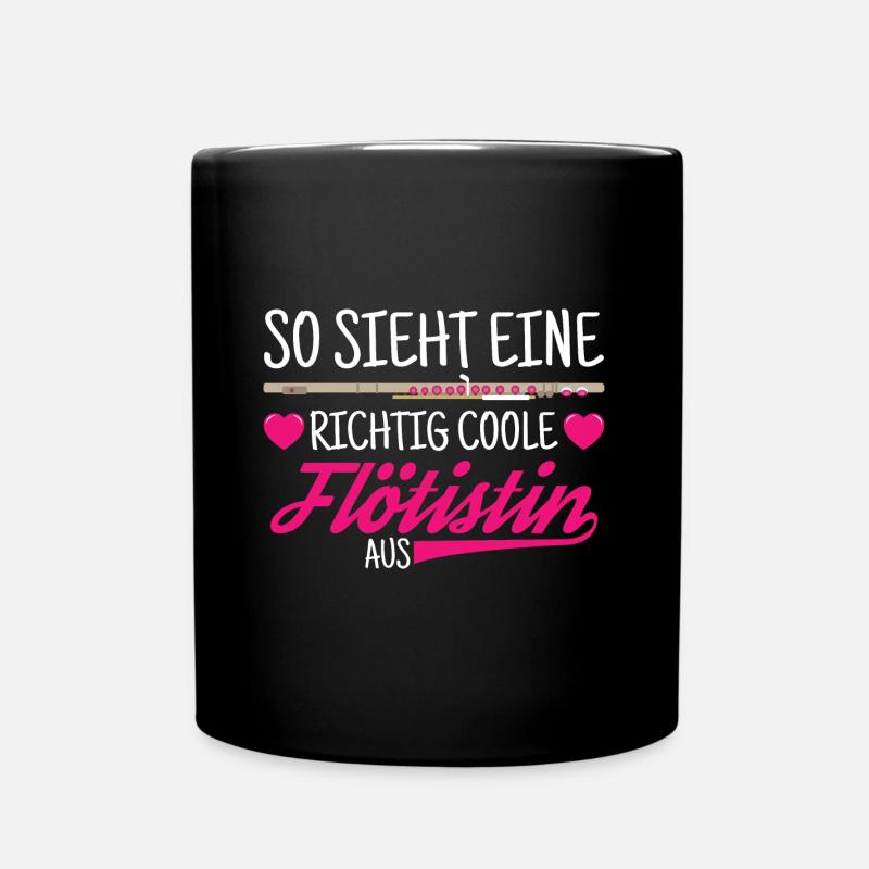 Querflöte Flöte Flötistin - Tasse einfarbig - Schwarz