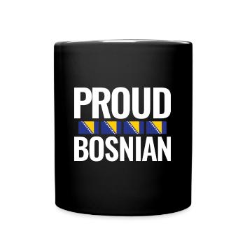 Proud Bosnian Bosnien Balkan Bosnische Flagge - Tasse einfarbig - Schwarz - Vorne