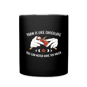 Le fil est comme le tricot au chocolat - Mug uni - noir - Devant