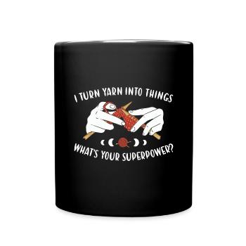 Je transforme le fil en choses tricotant - Mug uni - noir - Devant