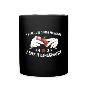 Ne pas tricoter dangereusement avec des marqueurs de point - Mug uni - noir - Devant