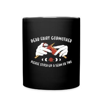 Please Stitch Up A Seam Or Two Knitting - Full Colour Mug - black - Front