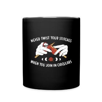 Never Twist Your Stitches When Join In Circulars - Tasse einfarbig - Schwarz - Vorne
