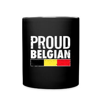 Proud Belgian Belgian flag - Full Colour Mug - black - Front