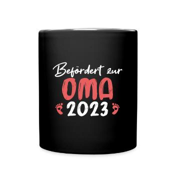 Schwangerschaft Geschenk Werdende Oma 2023 - Tasse einfarbig - Schwarz - Vorne