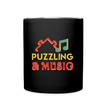 Puzzling and Music Notes Hobby Puzzler Jigsaw - Full Colour Mug - black - Front