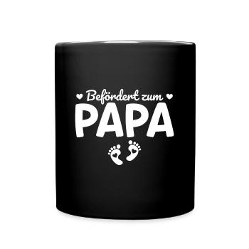 Werdender Vater Geschenk Vaterschaft - Tasse einfarbig - Schwarz - Vorne