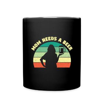 Bier Biertrinker Party Kneipe Alkohol - Tasse einfarbig - Schwarz - Vorne
