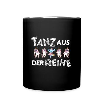 Tanz aus der Reihe Be Different Ballett Einhorn - Tasse einfarbig - Schwarz - Vorne