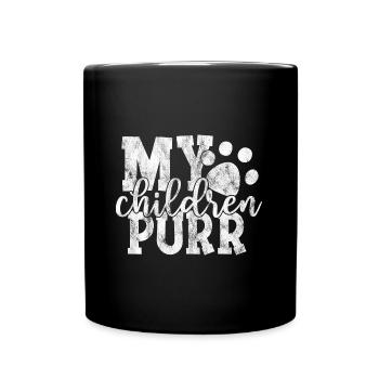 my children purr - Funny cat sayings - Full Colour Mug - black - Front
