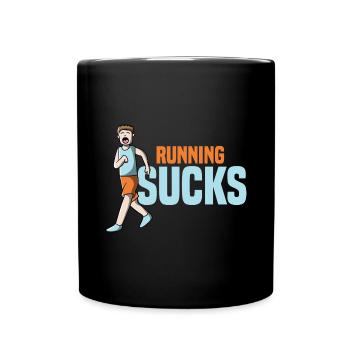 Joggen Jogger Rennen Wettrennen Marathon Laufen - Tasse einfarbig - Schwarz - Vorne