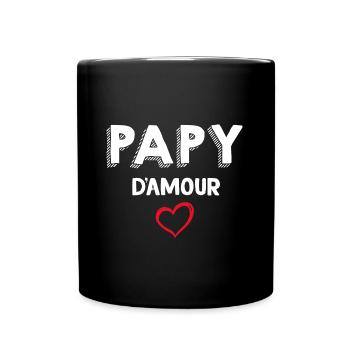 Papy d'amour Cadeau pour fête grand-père - Mug uni - noir - Devant