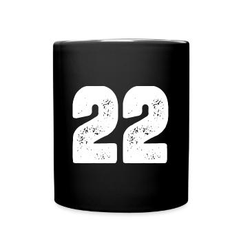 22 Number jersey - Full Colour Mug - black - Front