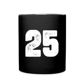 25 Number jersey - Full Colour Mug - black - Front