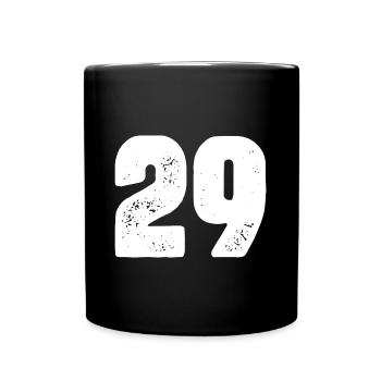 29 Zahl Trikot - Tasse einfarbig - Schwarz - Vorne